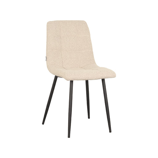 LABEL51 Eetkamerstoel Juul - Zand - Boucle - Zwart Metalen Frame-Eetkamerstoelen-LABEL51