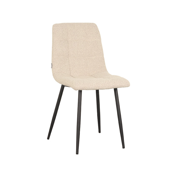 LABEL51 Eetkamerstoel Juul - Zand - Boucle - Zwart Metalen Frame-Eetkamerstoelen-LABEL51