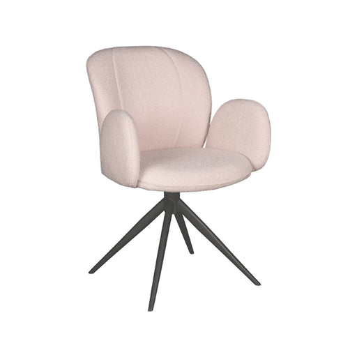 LABEL51 Eetkamerstoel Kimball - Naturel - Boucle - Black Frame - Draaibaar-Eetkamerstoelen-LABEL51