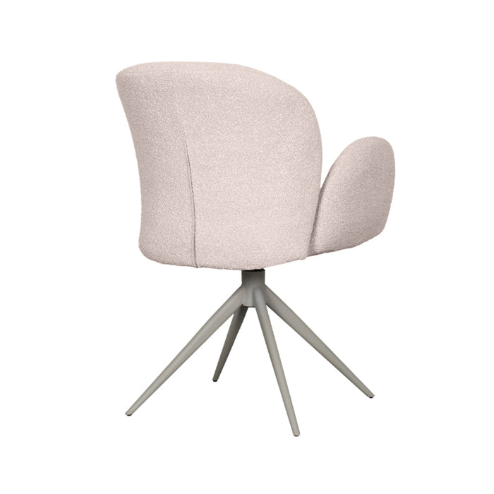 Esszimmerstuhl Kimball - Natur - Bouclé - Taupe Metallrahmen