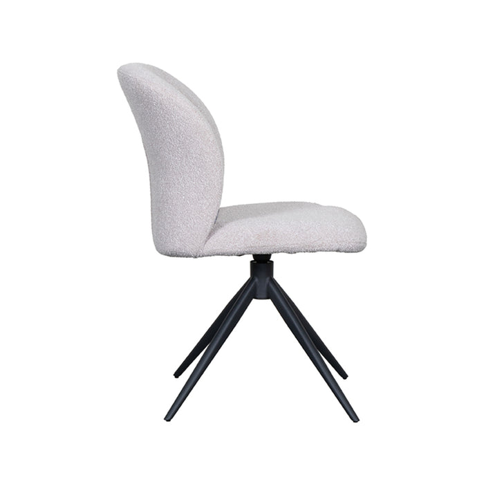 LABEL51 Eetkamerstoel Kimo - Naturel - Boucle - Draaibaar-Eetkamerstoelen-LABEL51