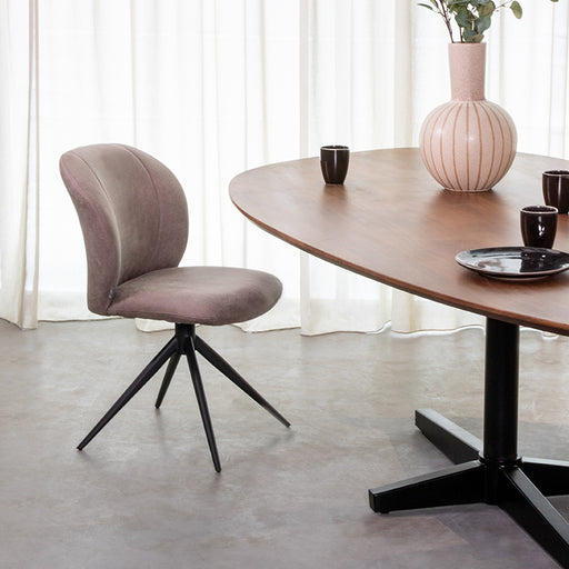 LABEL51 Eetkamerstoel Kimo - Naturel - Boucle - Draaibaar-Eetkamerstoelen-LABEL51