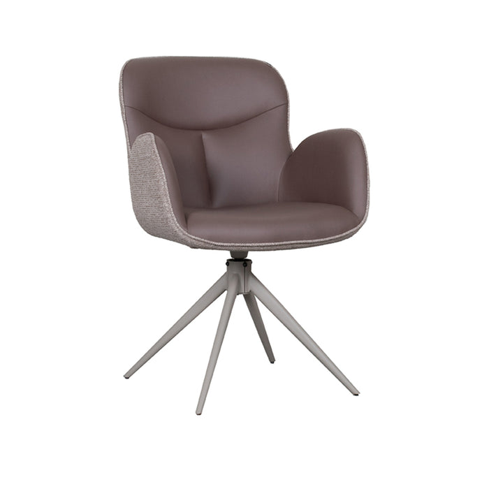 LABEL51 Eetkamerstoel Lasse - Bruin - Microfiber - Taupe Frame-Eetkamerstoelen-LABEL51
