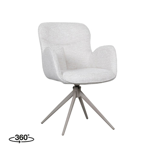 LABEL51 Eetkamerstoel Lasse - Naturel - Canyon - Taupe Frame - Draaibaar-Eetkamerstoelen-LABEL51