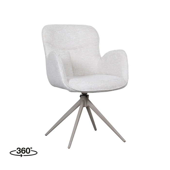 LABEL51 Eetkamerstoel Lasse - Naturel - Canyon - Taupe Frame - Draaibaar-Eetkamerstoelen-LABEL51