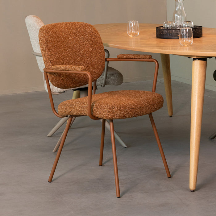 LABEL51 Eetkamerstoel Lausanne - Coral - Boucle - Coral Frame-Eetkamerstoelen-LABEL51