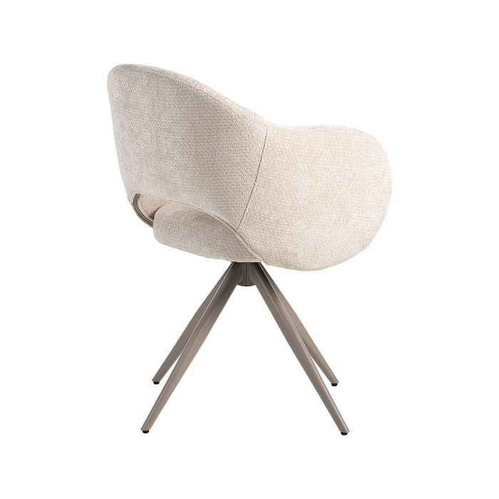 Eetkamerstoel Lela - Naturel - Elite - Taupe Metalen Frame-Eetkamerstoelen-LABEL51