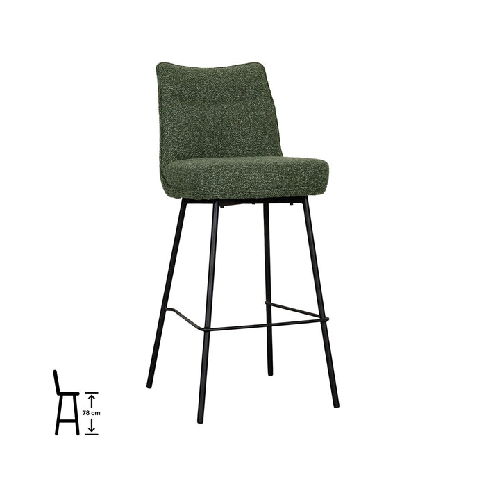 LABEL51 Lennon Dining Chair Forest Royal Bouclé High 46x55x107 cm