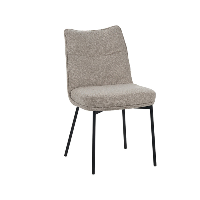 LABEL51 Eetkamerstoel Lennon - Naturel - Boucle - Black Frame-Eetkamerstoelen-LABEL51