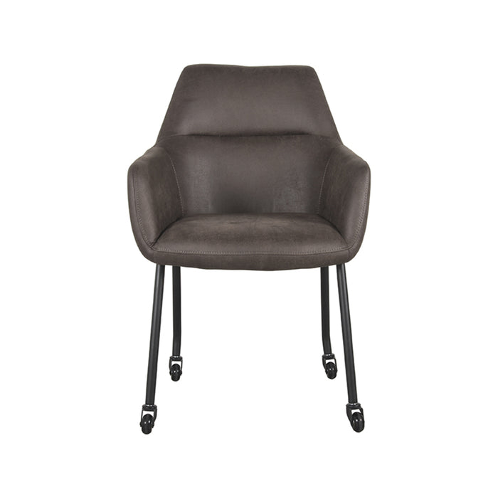 LABEL51 Eetkamerstoel Lenny - Antraciet - Micro Suede-Eetkamerstoelen-LABEL51