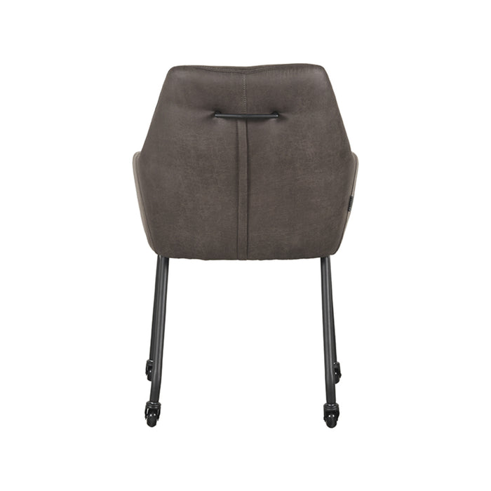 LABEL51 Eetkamerstoel Lenny - Antraciet - Micro Suede-Eetkamerstoelen-LABEL51