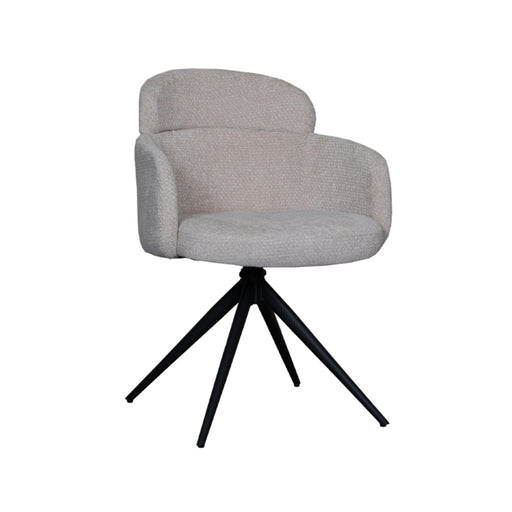 LABEL51 Eetkamerstoel Levi - Naturel - Elite - Black Frame - Draaibaar-Eetkamerstoelen-LABEL51
