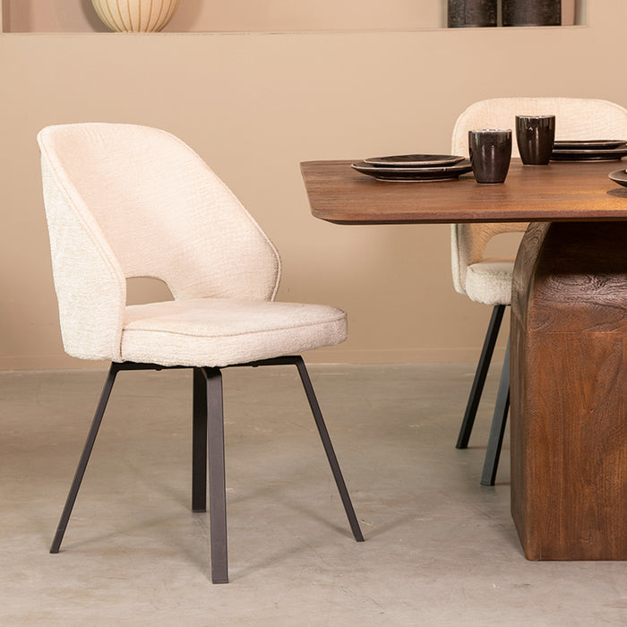 LABEL51 Eetkamerstoel Lewis - Creme - Elegance - Draaibaar-Eetkamerstoelen-LABEL51