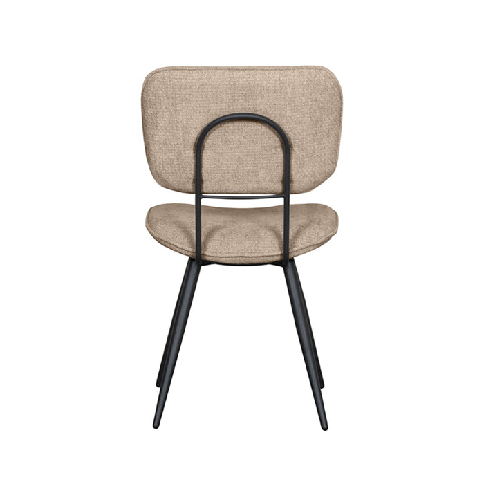 LABEL51 Eetkamerstoel Liva Clay Elite Zwart Metalen Frame 49x60x87 cm-Eetkamerstoelen-LABEL51