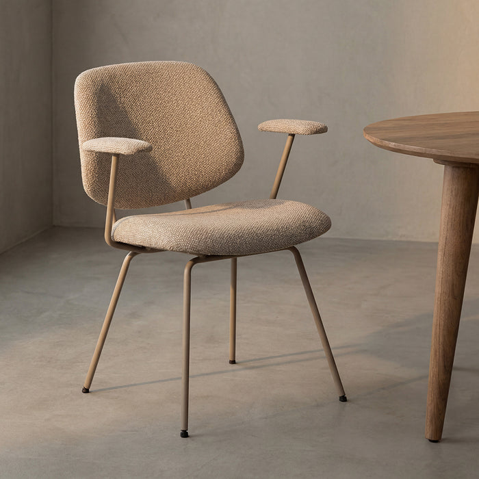 Dining Chair Loreto - Natural - Royal Boucle - Taupe Metal...