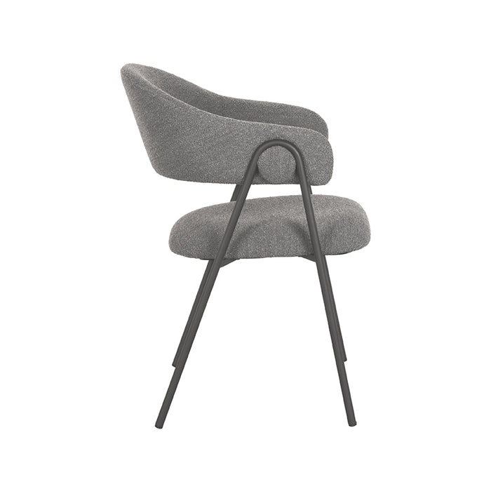 LABEL51 Eetkamerstoel Lowen - Grijs - Boucle-Eetkamerstoelen-LABEL51