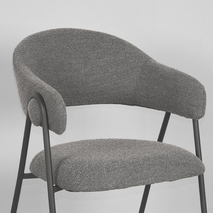 LABEL51 Eetkamerstoel Lowen - Grijs - Boucle-Eetkamerstoelen-LABEL51