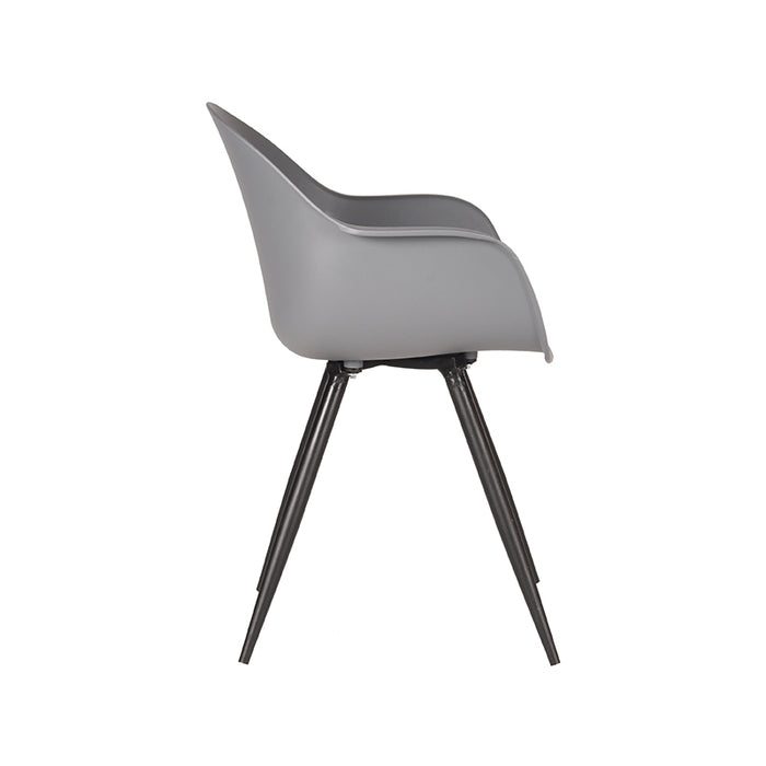 LABEL51 Eetkamerstoel Luca - Antraciet - PP - Zwart Metalen Frame-Eetkamerstoelen-LABEL51