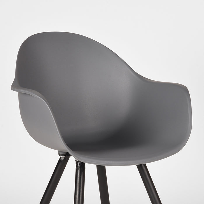 LABEL51 Eetkamerstoel Luca - Antraciet - PP - Zwart Metalen Frame-Eetkamerstoelen-LABEL51