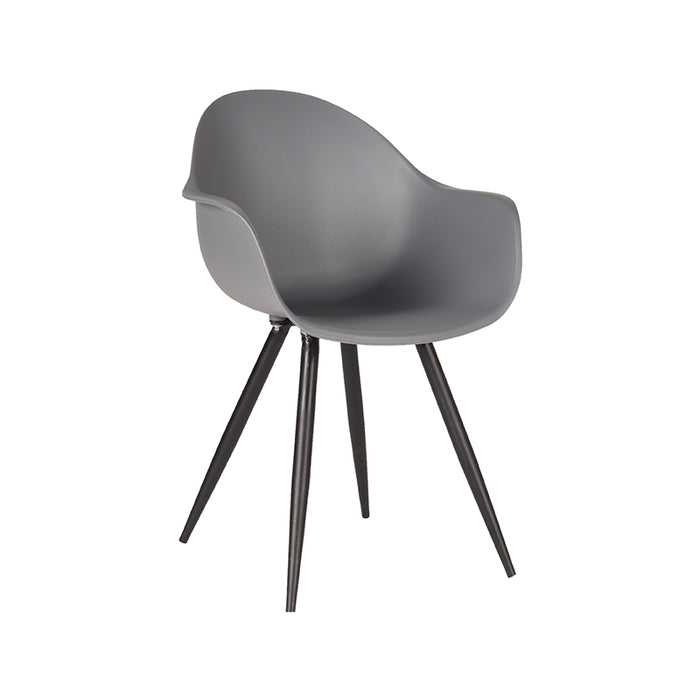 LABEL51 Eetkamerstoel Luca - Antraciet - PP - Zwart Metalen Frame-Eetkamerstoelen-LABEL51
