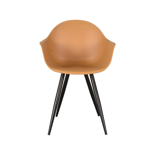LABEL51 Eetkamerstoel Luca - Oker - PP - Zwart Metalen Frame-Eetkamerstoelen-LABEL51