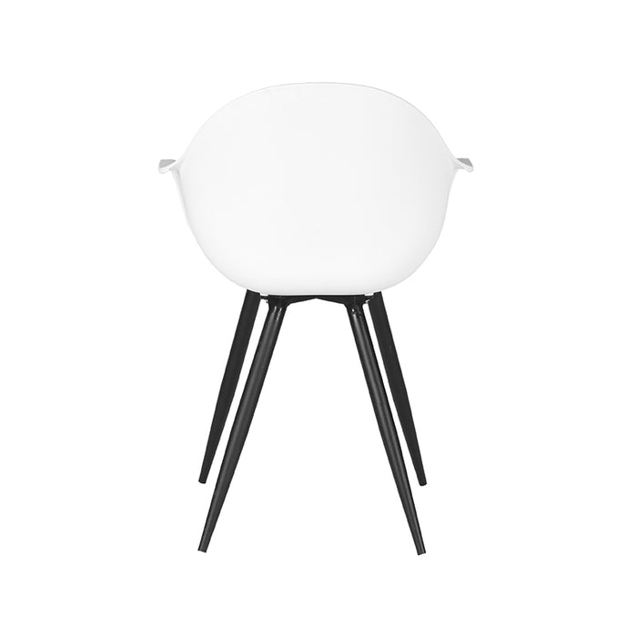LABEL51 Eetkamerstoel Luca wit PP zwart metalen frame 58x54x85 cm