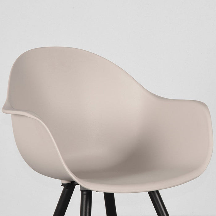 LABEL51 Eetkamerstoel Luca - Zand - PP - Zwart Metalen Frame-Eetkamerstoelen-LABEL51