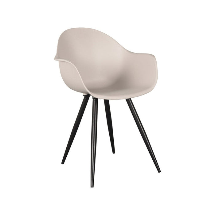 LABEL51 Eetkamerstoel Luca - Zand - PP - Zwart Metalen Frame-Eetkamerstoelen-LABEL51