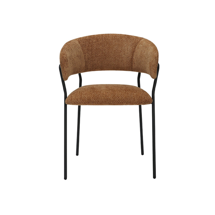LABEL51 Eetkamerstoel Luuk - Cognac - Elite - Zwart Metalen Frame-Eetkamerstoelen-LABEL51