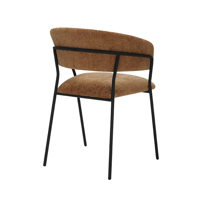 LABEL51 Eetkamerstoel Luuk - Cognac - Elite - Zwart Metalen Frame-Eetkamerstoelen-LABEL51