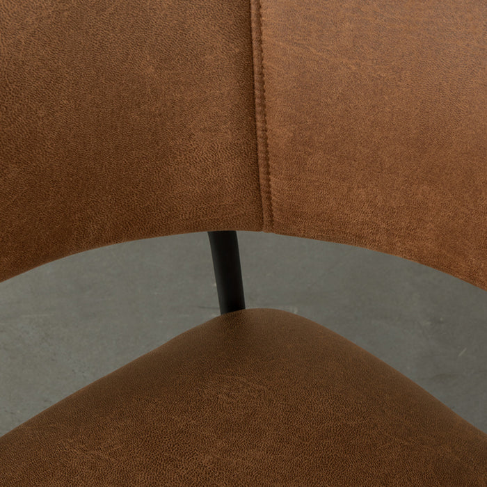 LABEL51 Eetkamerstoel Luuk - Cognac - Micro Suede - Black Frame-Eetkamerstoelen-LABEL51