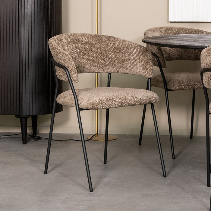 LABEL51 Eetkamerstoel Luuk - Hunter - Elite - Zwart Metalen Frame-Eetkamerstoelen-LABEL51