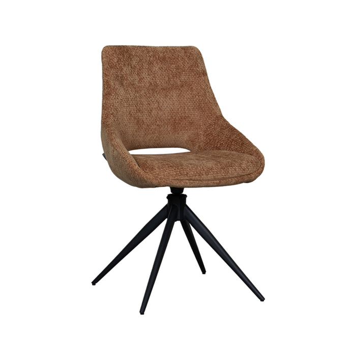 LABEL51 Eetkamerstoel Marlow - Cognac - Elite - Black Frame - Draaibaar-Eetkamerstoelen-LABEL51