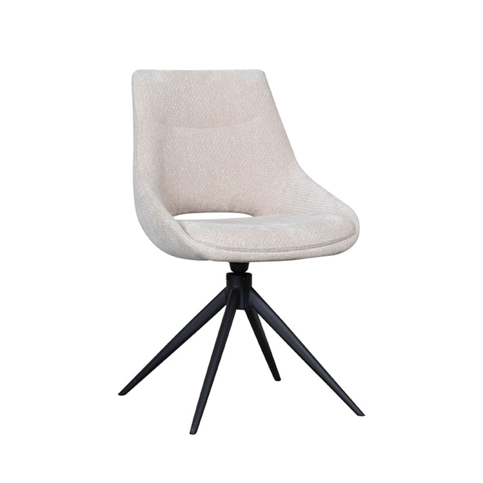 LABEL51 Eetkamerstoel Marlow - Naturel - Elite - Black Frame - Draibaar-Eetkamerstoelen-LABEL51