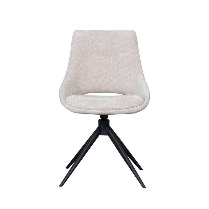 LABEL51 Eetkamerstoel Marlow - Naturel - Elite - Black Frame - Draibaar-Eetkamerstoelen-LABEL51