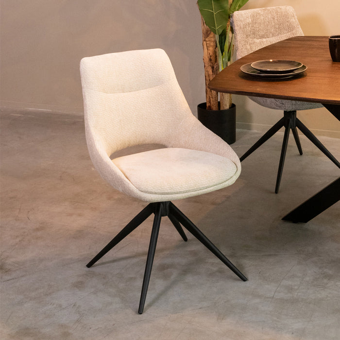 LABEL51 Eetkamerstoel Marlow - Naturel - Elite - Draaibaar-Eetkamerstoelen-LABEL51