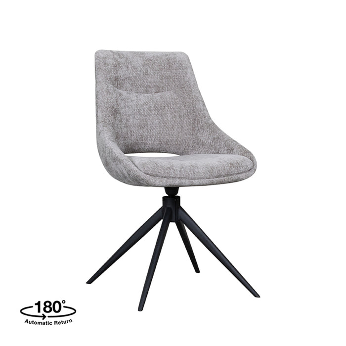 LABEL51 Eetkamerstoel Marlow - Stone - Elite - Black Frame - Draaibaar-Eetkamerstoelen-LABEL51