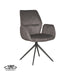 LABEL51 Mellow draaibare eetkamerstoel in antraciet velvet met zwart metalen frame, 58x63x92 cm.