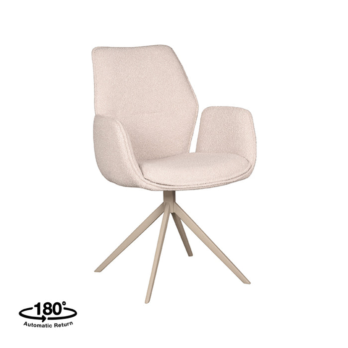 LABEL51 Eetkamerstoel Mellow - Naturel - Boucle #2 - Draaibaar-Eetkamerstoelen-LABEL51