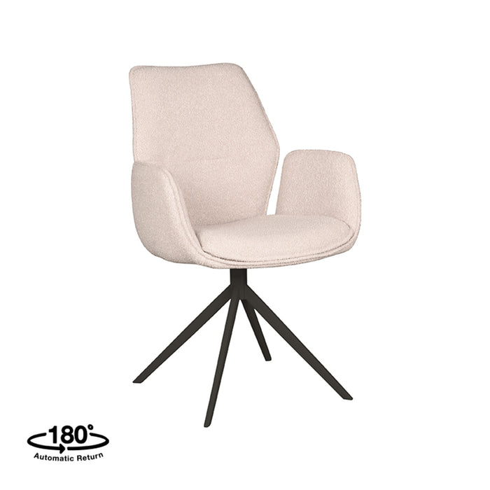 LABEL51 Eetkamerstoel Mellow - Naturel - Boucle - Draaibaar-Eetkamerstoelen-LABEL51