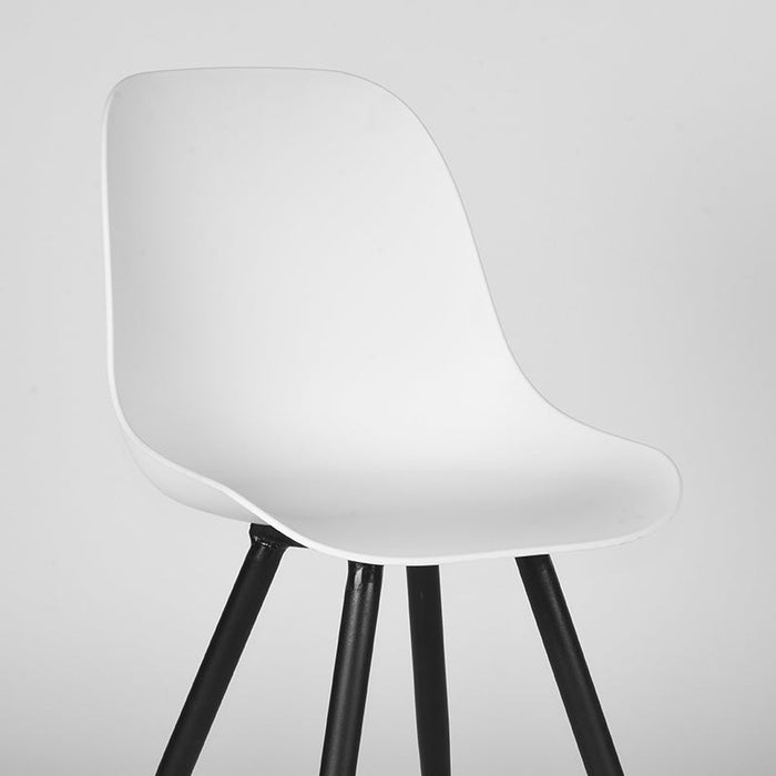 LABEL51 Eetkamerstoel Monza - Wit - PP - Zwart Metalen Frame-Eetkamerstoelen-LABEL51