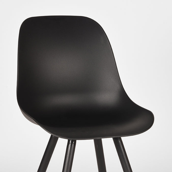 LABEL51 Eetkamerstoel Monza - Zwart - PP - Zwart Metalen Frame-Eetkamerstoelen-LABEL51