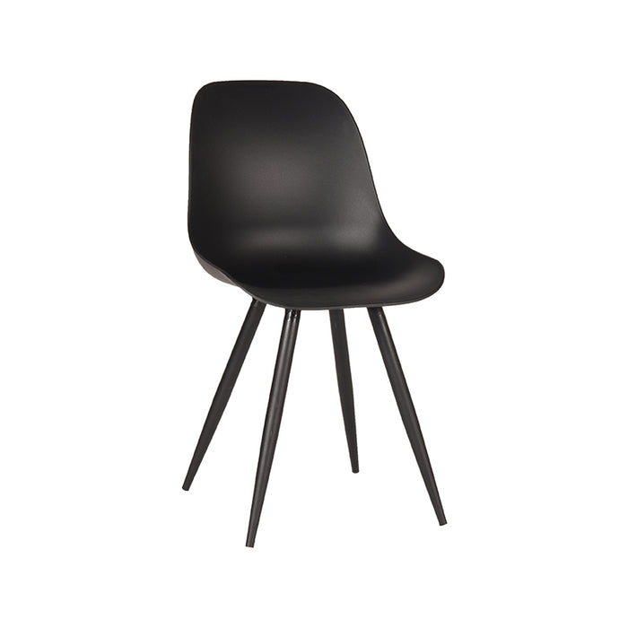 LABEL51 Eetkamerstoel Monza - Zwart - PP - Zwart Metalen Frame-Eetkamerstoelen-LABEL51