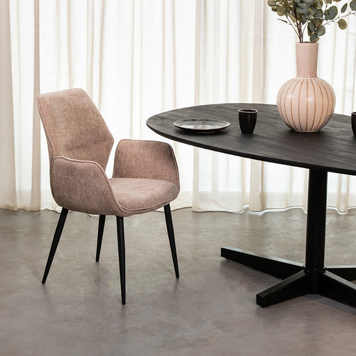 LABEL51 Eetkamerstoel Morris - Clay - Elite - Zwart Metalen Frame-Eetkamerstoelen-LABEL51