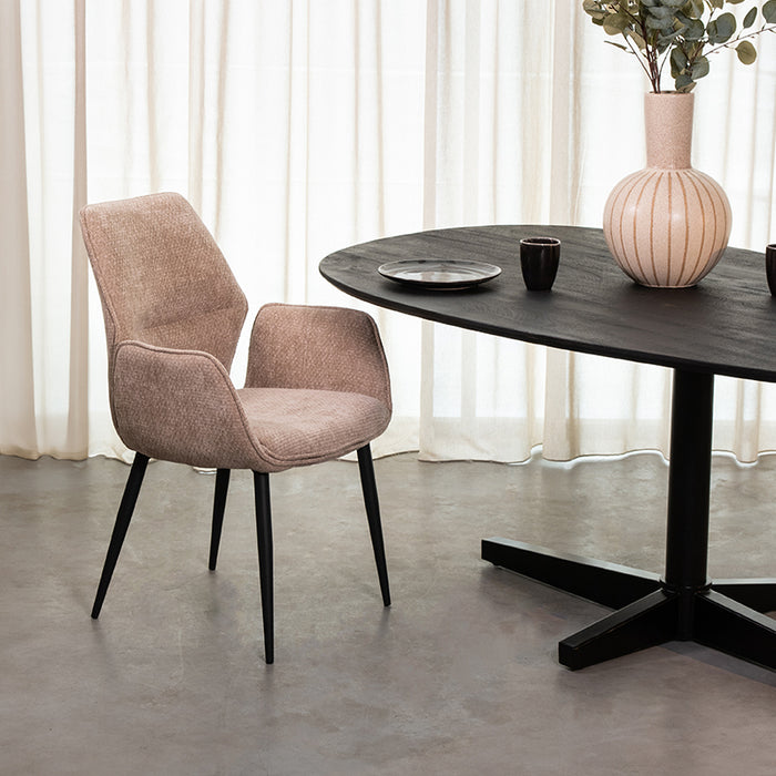 LABEL51 Eetkamerstoel Morris - Clay - Elite - Zwart Metalen Frame-Eetkamerstoelen-LABEL51