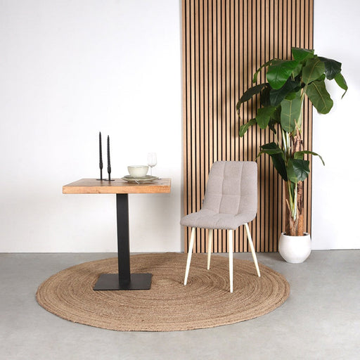 LABEL51 Eetkamerstoel Nino - Naturel - Boucle - Wit Metalen Frame-Eetkamerstoelen-LABEL51