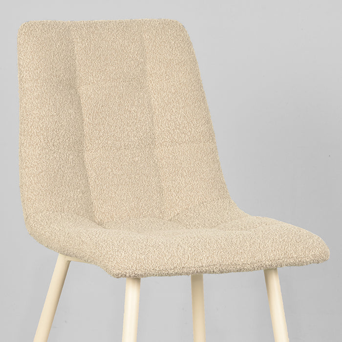 LABEL51 Eetkamerstoel Nino Zand Bouclé 54x45x89 cm-Eetkamerstoelen-LABEL51