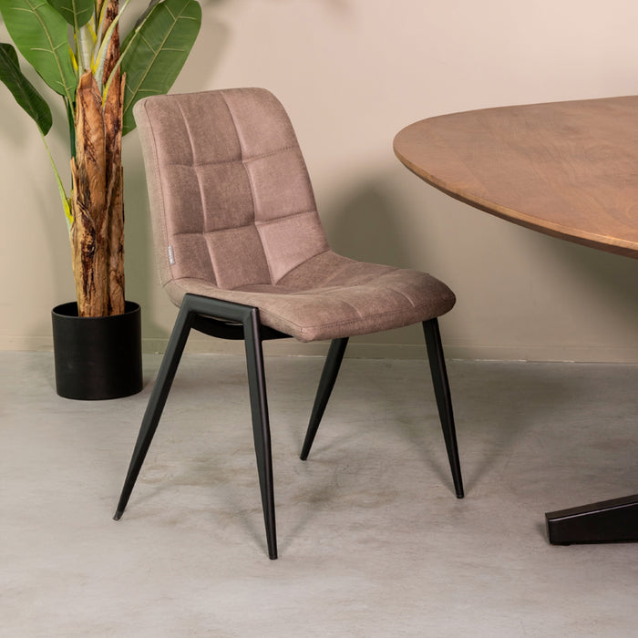 LABEL51 Eetkamerstoel Noor - Taupe - Micro Suede-Eetkamerstoelen-LABEL51