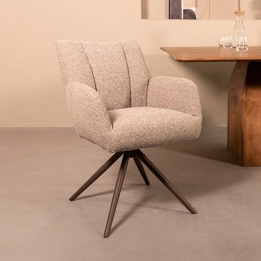 LABEL51 Eetkamerstoel Padua Mushroom Bouclé 65x66x86 cm-Eetkamerstoelen-LABEL51