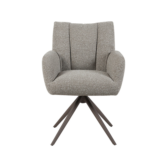 Eetkamerstoel Padua - Mushroom - Royal Boucle - Brons Metalen...-Eetkamerstoelen-LABEL51